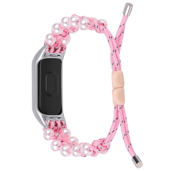 Generic Samsung Galaxy Fit E Pearl Décor Braided Watch Strap - Pink
