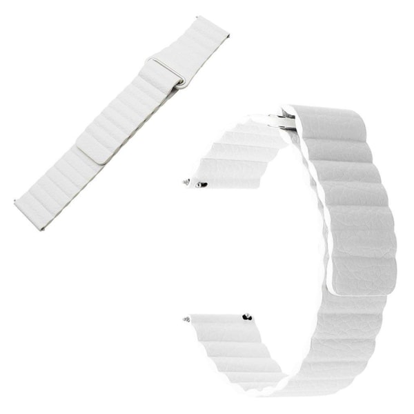 Generic Huawei Watch Gt / Gt2 46mm Magic Holdbar Læder Urrem - Hvid White