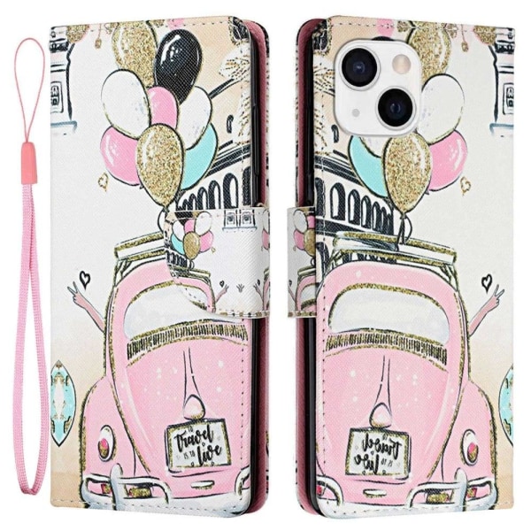 Generic Wonderland Iphone 14 Plus Flip Etui - Bil Pink