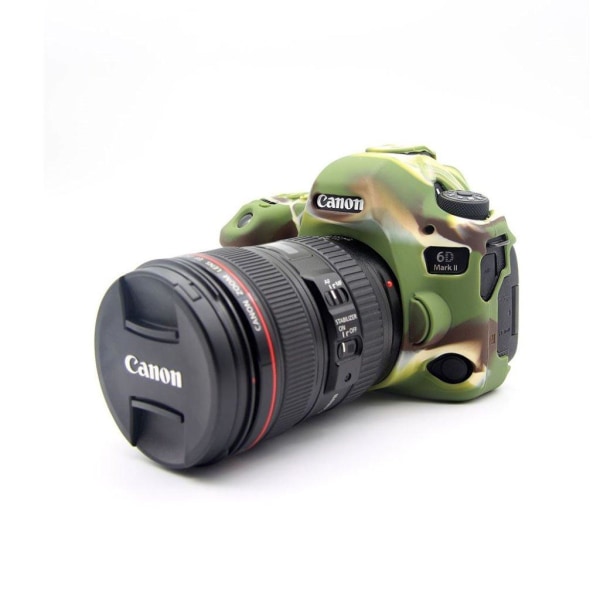 Generic Canon Eos 6d Beskyttelsesetui I Blødt Silikone - Kamuflage Green