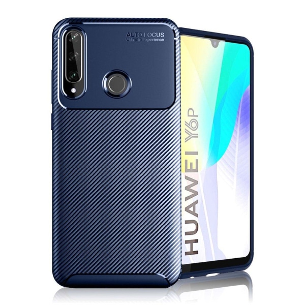 Generic Carbon Shield Huawei Y6p Cover - Blå Blue
