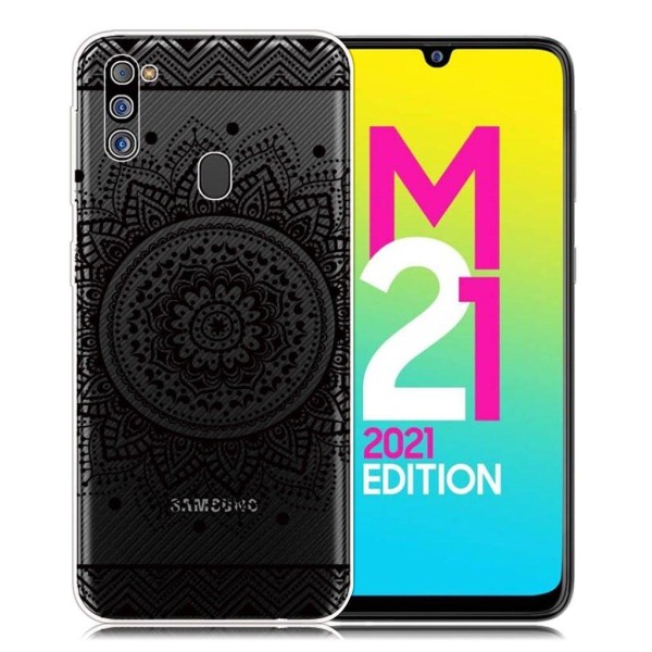 Generic Deco Samsung Galaxy M21 2021 Etui - Mandala Blomst Black