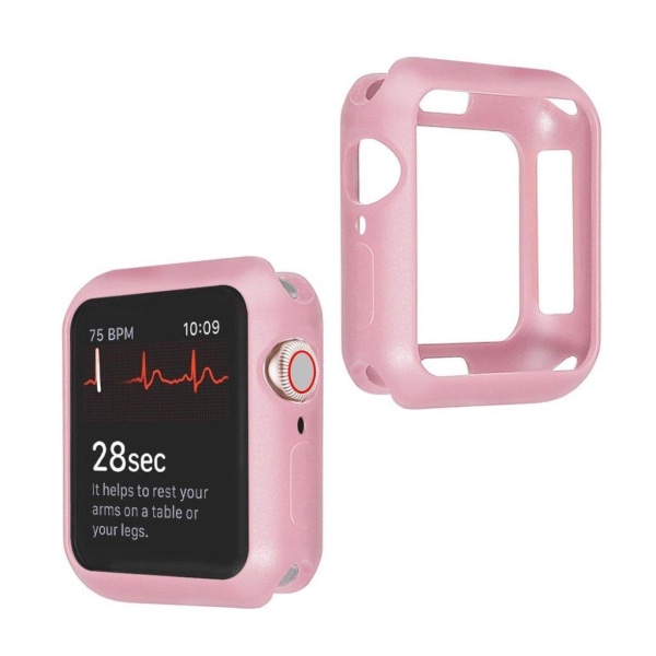 Generic Apple Watch Series 3/2/1 42mm Holdbart Bumper Frame - Rødguld Pink