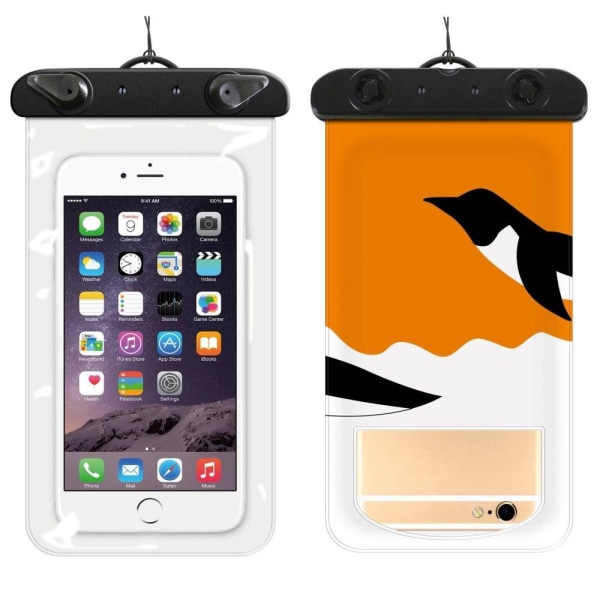 Generic Universal Cartoon Pattern Waterproof Pouch For 6-inch Smartphone Orange