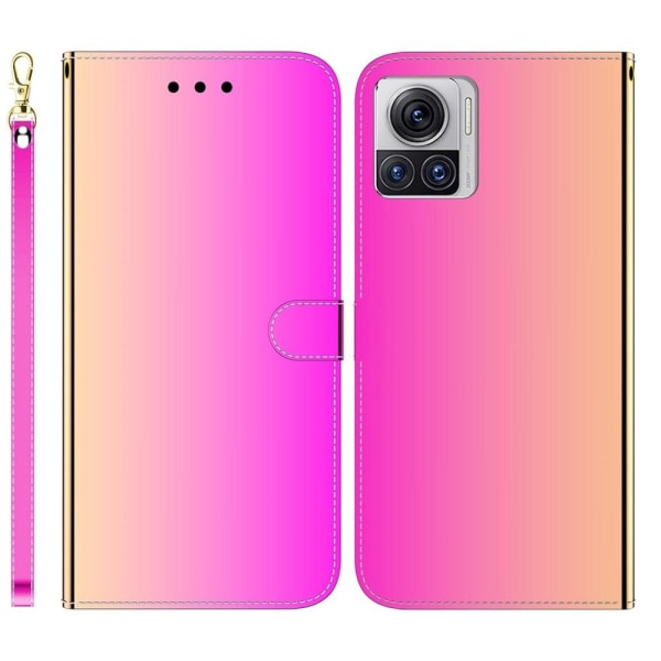 Generic Mirror Motorola Edge 30 Ultra / X30 Pro Flip Etui - Rose Pink