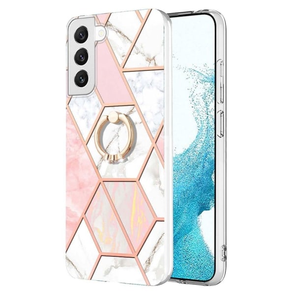 Generic Marble Mønstret Cover Med Ring Holder Til Samsung Galaxy S22 - L Pink