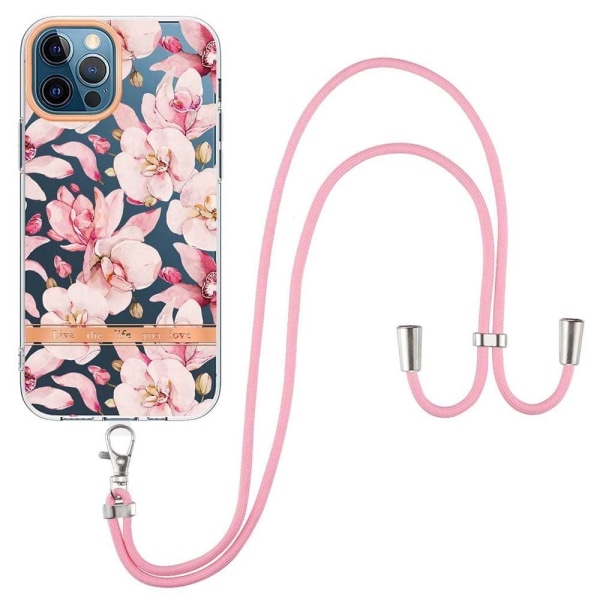 Generic Slim And Durable Softcover With Lanyard For Iphone 12 Pro Max - Pink