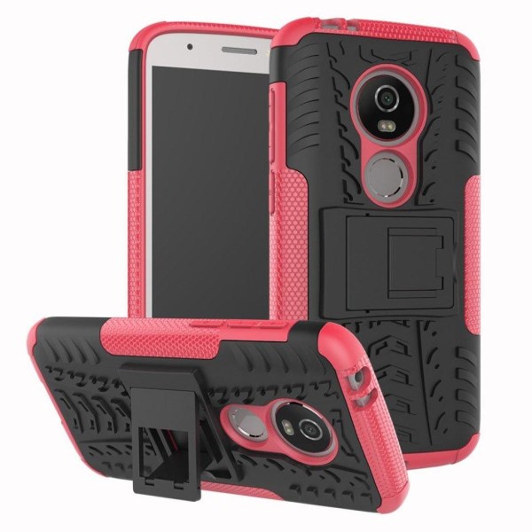 Generic Motorola Moto E5 Play Beskyttelsesetui I Kombimaterialer Med Sta Pink