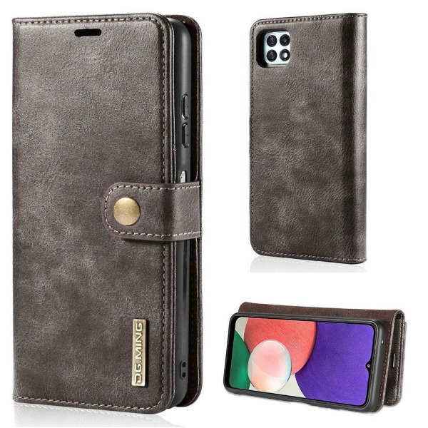 Generic Dg.ming Samsung Galaxy A22 5g 2-in-1 Wallet Case - Grey Silver