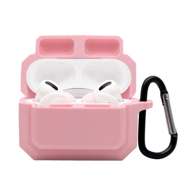 Generic 3-in-1 Airpods Pro Silicone Case With Ear Tip + Carabiner - Pink