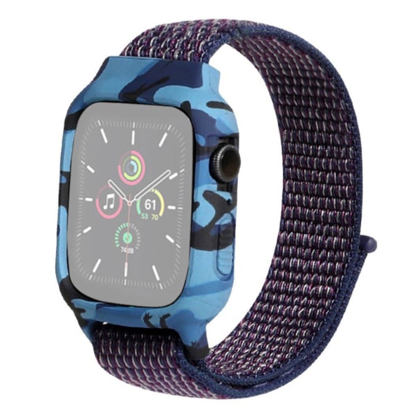 Generic Apple Watch Series 6 / 5 44mm Camouflage Nylon Rem - Indigo Purple