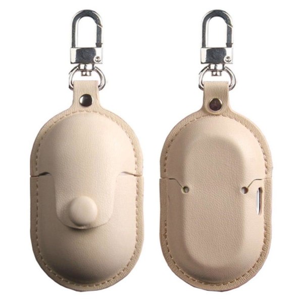 Generic Samsung Galaxy Buds Plus Leather Case With Hanging Loop - Khaki Brown