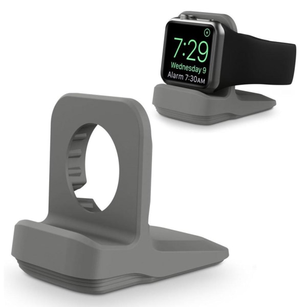 Generic Silicone Base Holder Charging Dock Station For Apple Watch - Gre Silver Grey