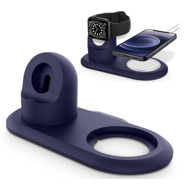 Generic Magsafe Charger Silicone Charging Dock Station - Navy Blue