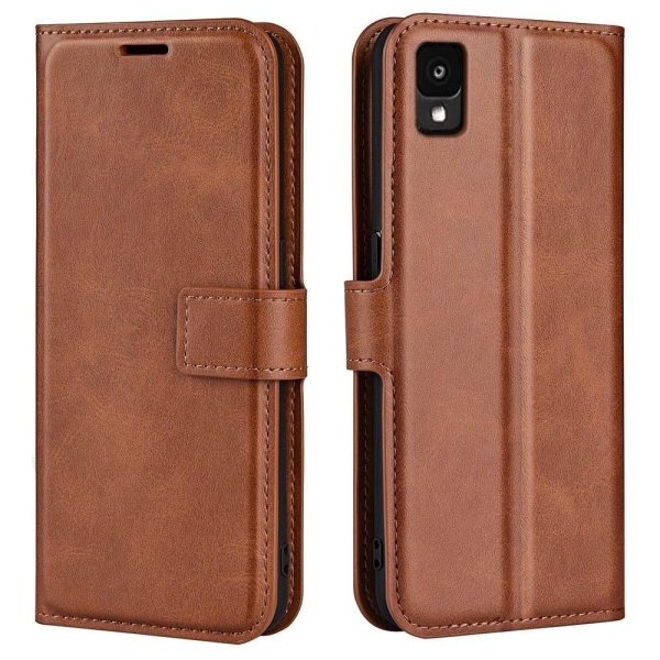 Generic Wallet-style Leather Case For Tcl 30 Z - Light Brown