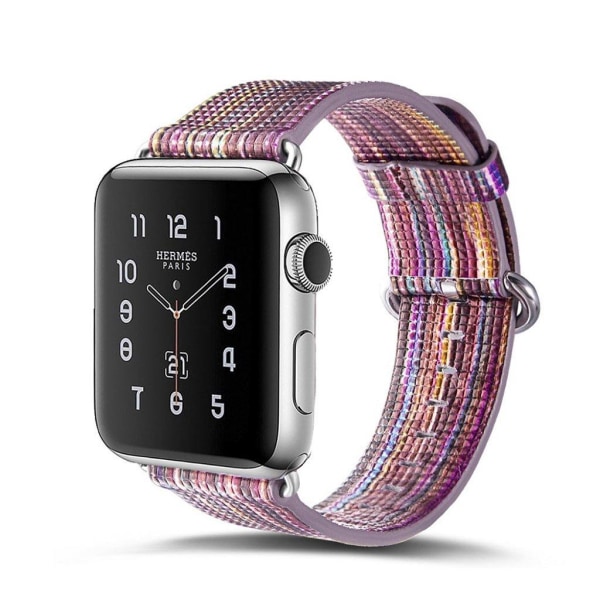 Generic Apple Watch 42mm Urrem I Ægte Læder - Style H Multicolor