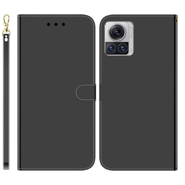 Generic Mirror Motorola Edge 30 Ultra / X30 Pro Flip Etui - Sort Black