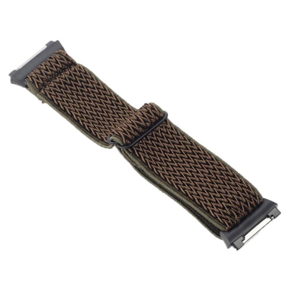 Generic Fitbit Ionic Wave Pattern Nylon Watch Strap - Army Green