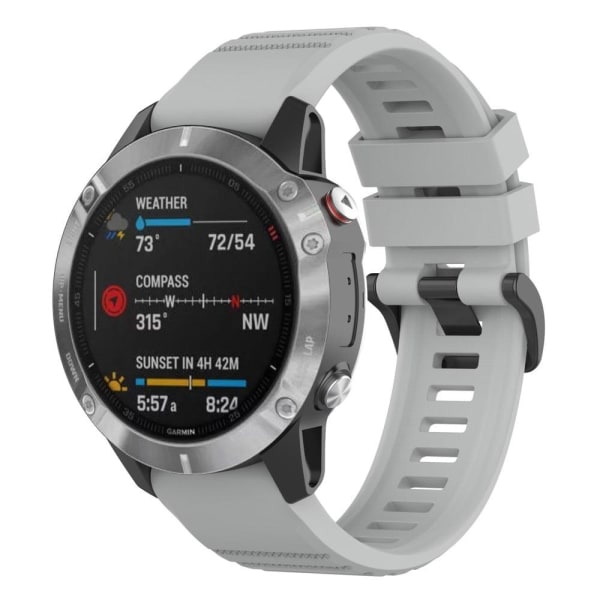 Generic Garmin Epix / Fenix 7 Silicone Watch Strap - Grey Silver