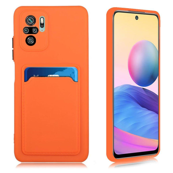 Generic Card Holder Cover Til Xiaomi Redmi Note 10 / 10s - Orange