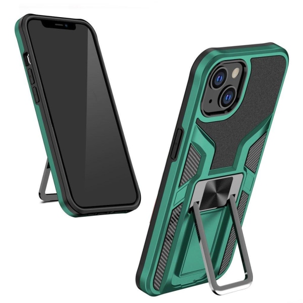 Generic Shockproof Hybrid Cover With Kickstand For Iphone 13 - Green