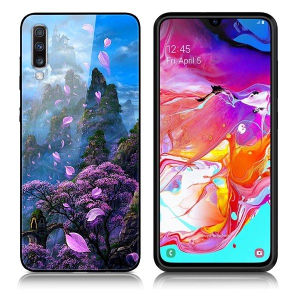 Generic Fantasy Samsung Galaxy A70 Cover - Blomster Bjerg Multicolor