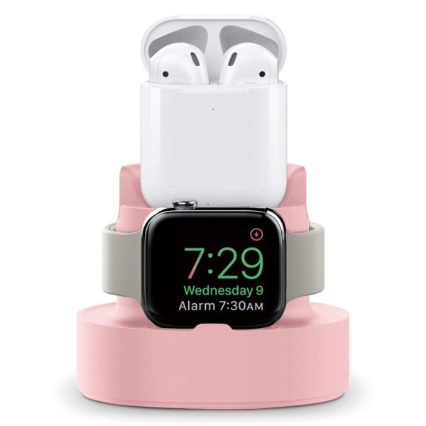 Generic Universal Iphone / Apple Watch And Airpods Desktop Silicone Mou Pink