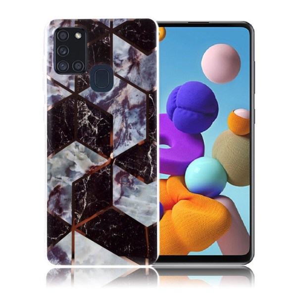Generic Marble Samsung Galaxy A21s Cover - Sort / Grå Black