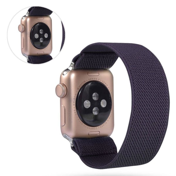 Generic Apple Watch Series 5 40mm Solid Color Nylon Band - Dark Pu Purple