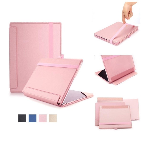 Generic Lenovo Yoga A12 Tablet Og Tastatur Etui I Læder - Rosa Guld Pink