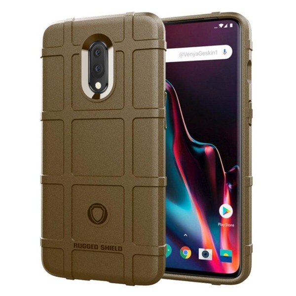 Generic Rugged Shield Oneplus 7 Cover - Brun Brown