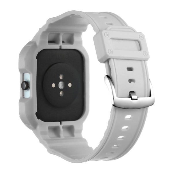 Generic Amazfit Gts 4 / 3 2 1 Silicone Watch Strap With Integrated C Silver Grey