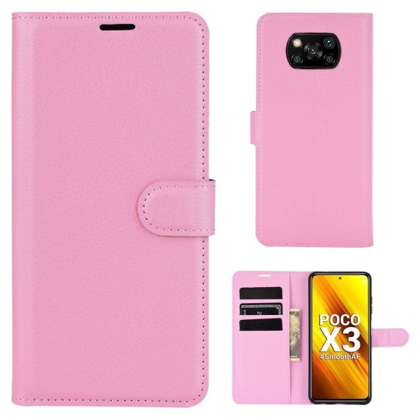 Generic Classic Xiaomi Poco X3 / Nfc Flip Etui - Lyserød Pink