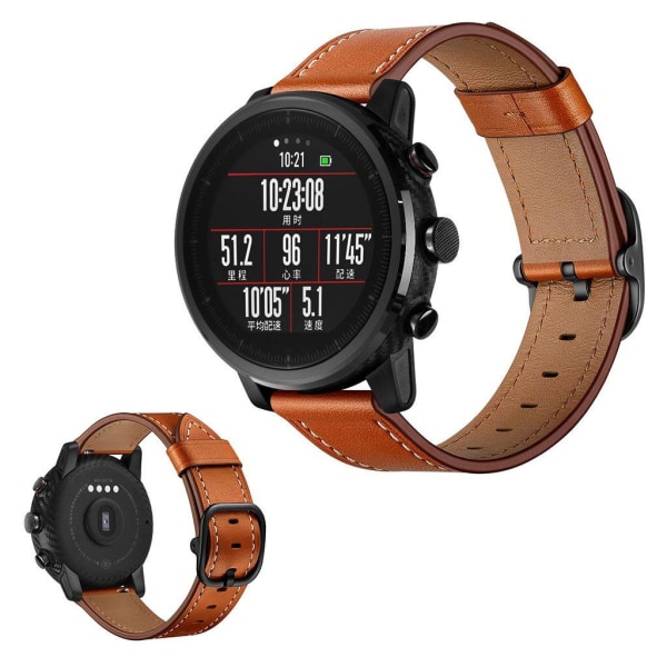 Generic Amazfit / Stratos 2 2s Cowhide Leather Watch Band - Brown