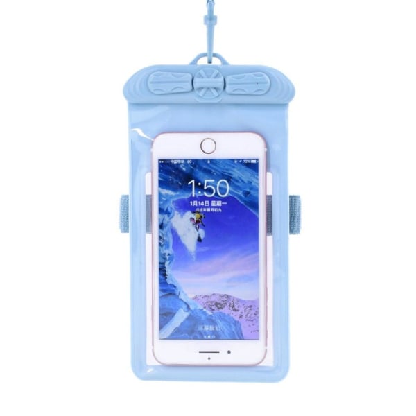 Generic Universal Waterproof Pouch With Lanyard For 5.2 Inch Smartphones Blue