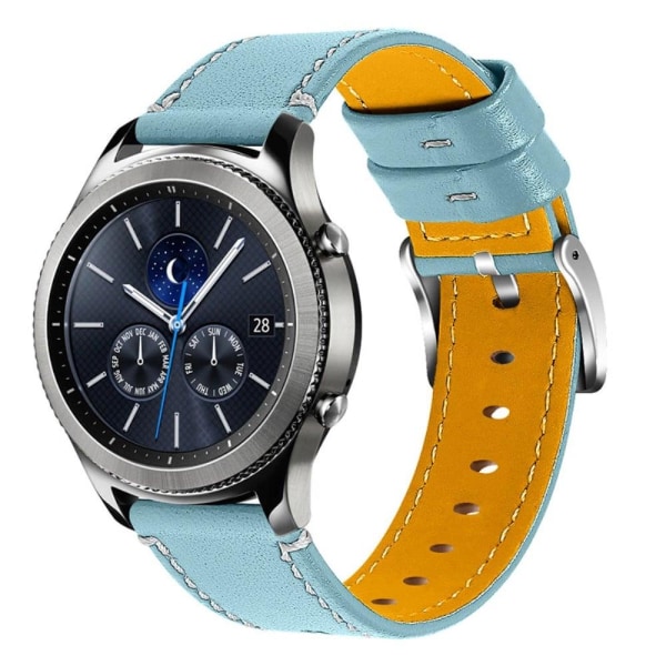 Generic Fossil Gen 5 Carlyle Hr Simple Cowhide Leather Watch Strap - Blu Blue