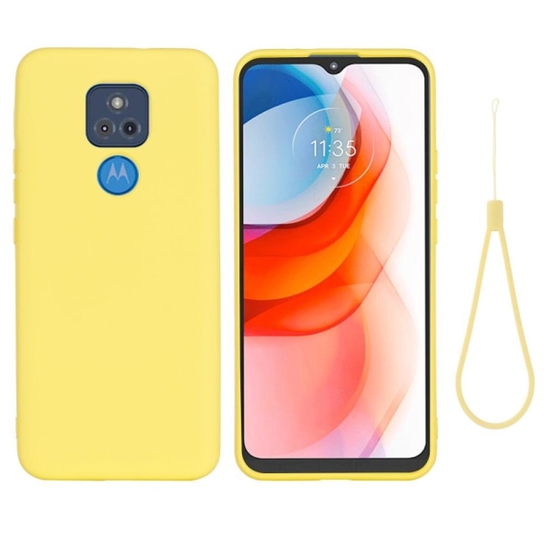 Generic Matte Liquid Silikone Cover Til Motorola Moto G Play (2021) - Gu Yellow