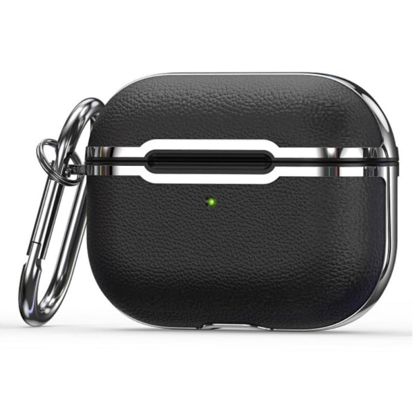 Generic Airpods Pro 2 Electroplating Case With Buckle - Black / Silver