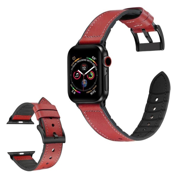 Generic Apple Watch Series 6 / 5 44mm Mønster Silikone Rem - Rød Red