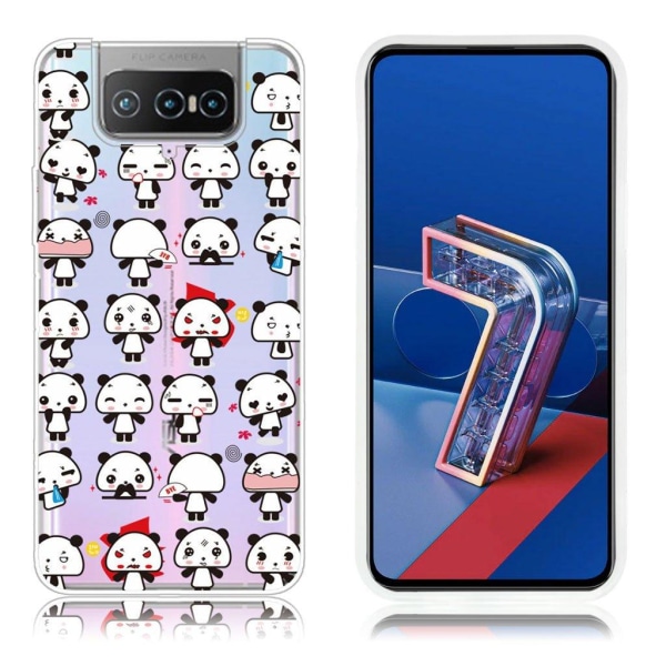 Generic Deco Asus Zenfone 7 Pro Case - Little Pandas White