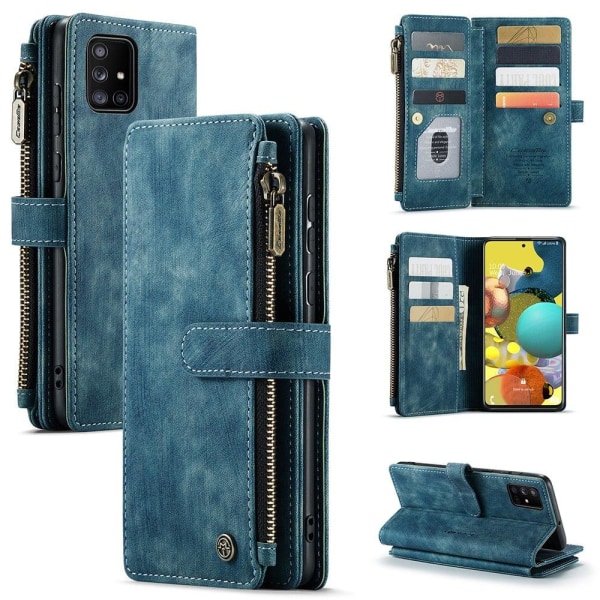 Generic Caseme Zipper-wallet Phone Case For Samsung Galaxy A51 - Blue