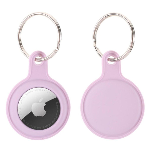 Generic Airtags Silicone Cover With Key Ring - Light Purple