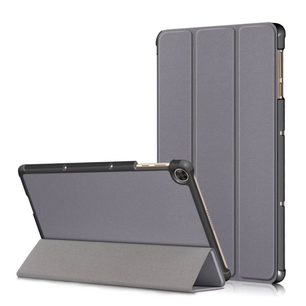 Generic Tri-fold Leather Stand Case For Huawei Matepad T10 - Grey Silver