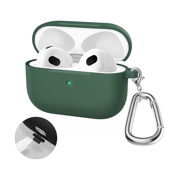 Generic Hat-prince Airpods Pro 2 Silicone Case With Carabiner - Dark Gre Green