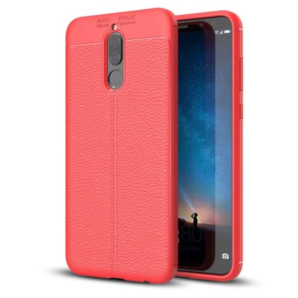 Generic Huawei Mate 10 Lite Cover Med Kulfiber Tekstur - Rød Red