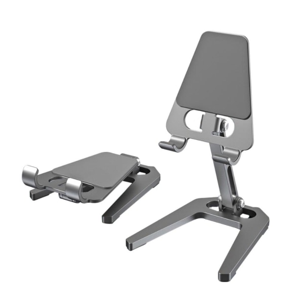 Generic Universal Aluminum Alloy Folding Phone And Tablet Holder - Grey Silver