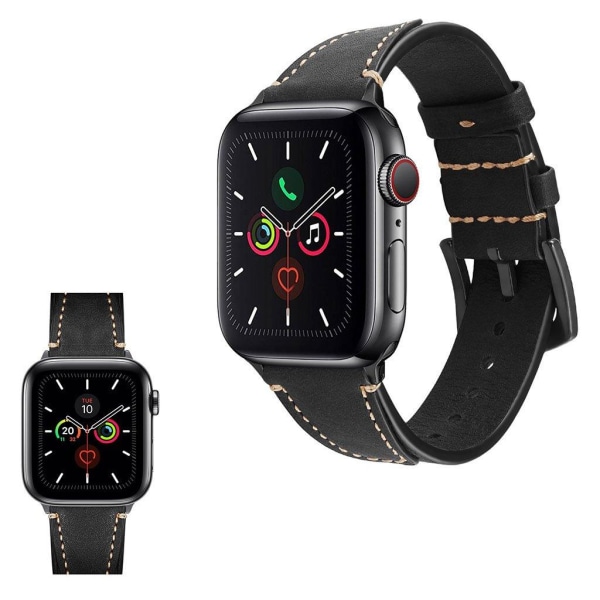 Generic Apple Watch Series 5 / 4 40mm Genuine Leather Band - Black