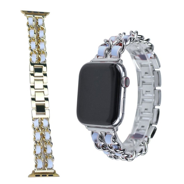 Generic Apple Watch Series 5 44mm Elegant Patterned Band - Gold