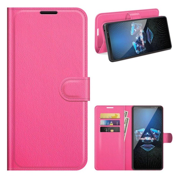 Generic Classic Asus Rog Phone 5 Flip Etui - Rose Pink