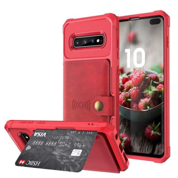 Generic Samsung Galaxy S10 Plus Pung Etui - Rød Red
